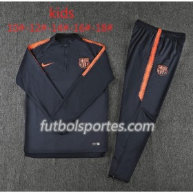 FC Barcelona Niño Sudadera de Entrenamiento Trajes Negro Naranja 2018/2019